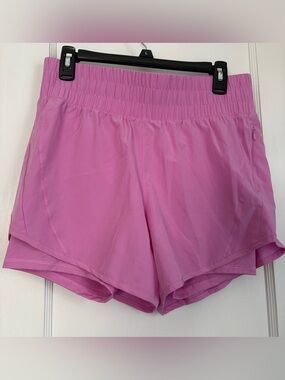 High-Rise Athletic Running Shorts with Built-In Liner & Zipper Pocket Sz: M 8-10